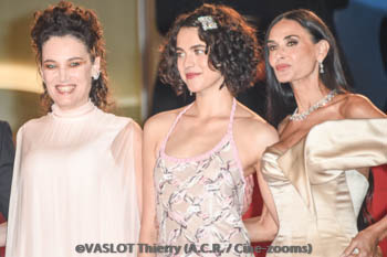 Coralie Fargeat, Margaret Qualley, Demi Moore Coralie Fargeat, Margaret Qualley, Demi Moore